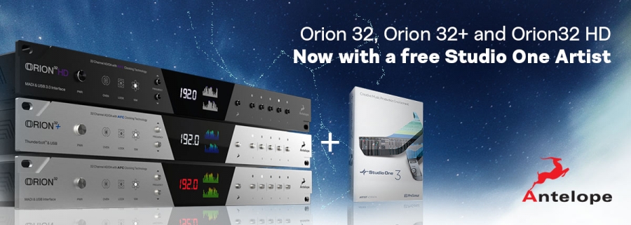 Orion 32, Orion 32+ и Orion32 HD теперь с бесплатной DAW Studio One Artist!