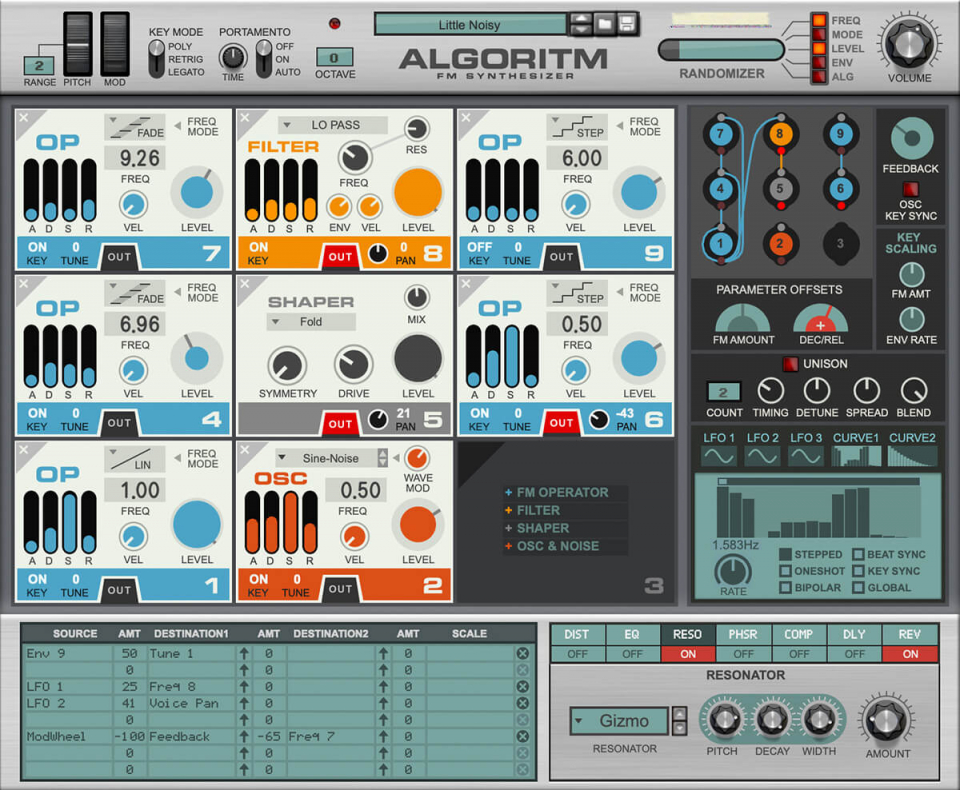 Algoritm: новый FM синтезатор из коллекции Reason Studios